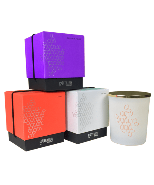 Boîte luxe étui cloche en carton sur mesure pour collection exclusive de bougie