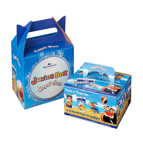 Lunch box carton personnalisée - boîte pliante carton souple grande distribution loisir tourisme évènementiel - Packaging carton sur mesure