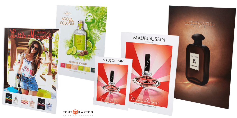 PLV chevalet de vitrine en carton sur mesure pour parfum luxe parfumerie magasin de beauté