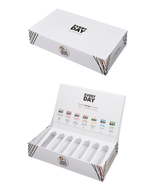Coffret de présentation produits et échantillons avec calage interne - Coffret vape box cadeau et PLV de comptoir pour produits e-liquides - Packaging carton sur mesure