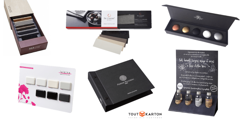 présentoir échantillon nuancier sur mesure coffret boîte valise chevalet