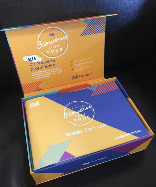coffret carton sur mesure welcome pack immobilier