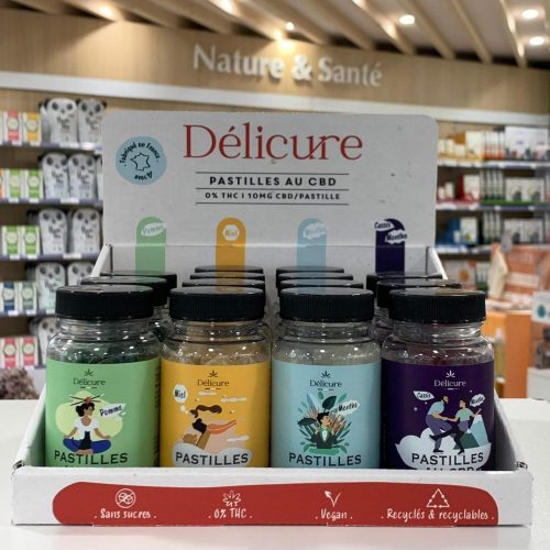 Présentoir prêt-à-vendre carton santé naturelle CBD pharmacie boutique