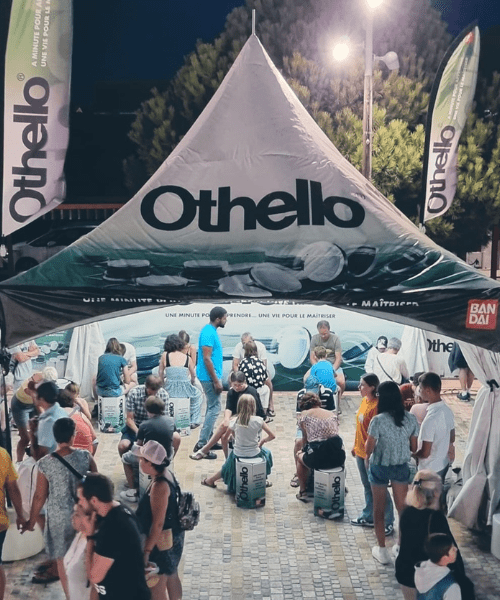 Tabouret carton hexagonal Othello Bandai nuit