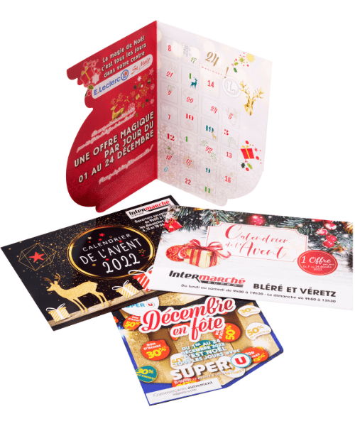 Calendrier de l'avent print promotion supermarché