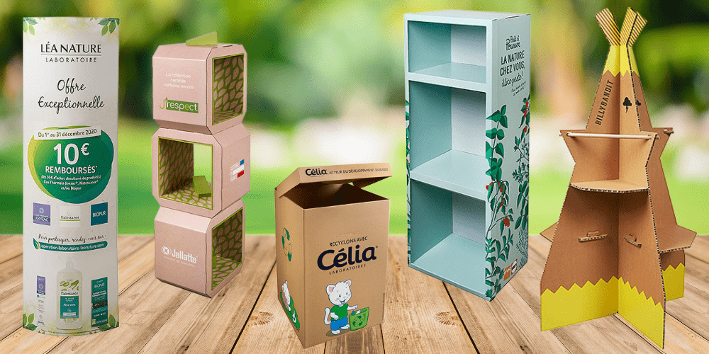 PLV écologique en carton recyclable, plv écoresponsable, écoconception de la PLV