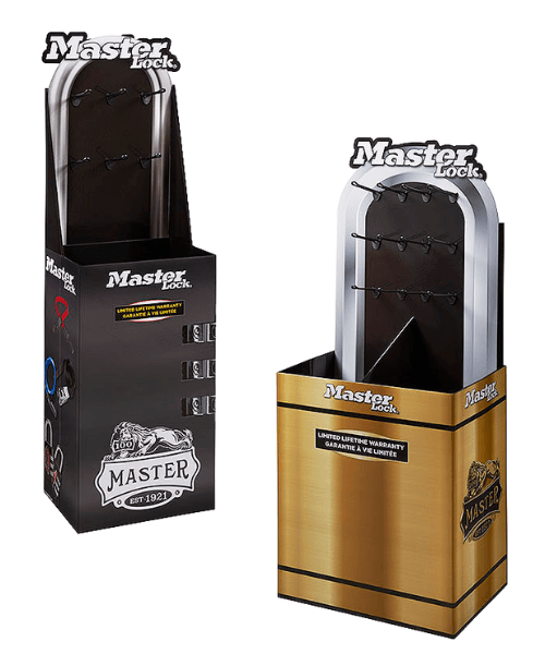 présentoirs avec broches - PLV de sol en carton