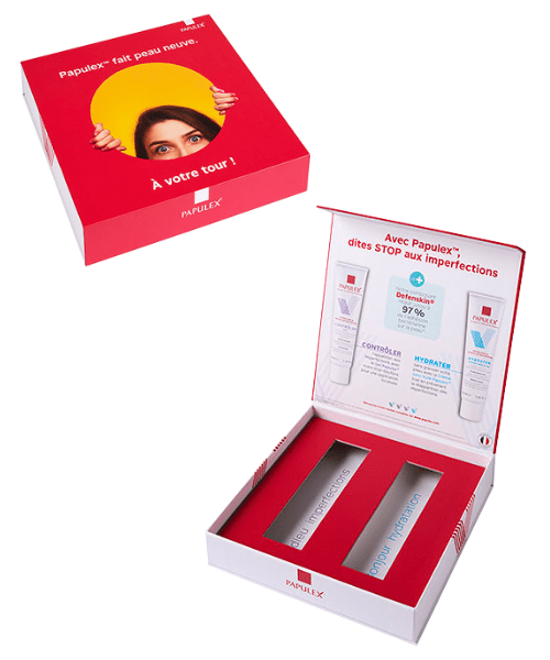 coffret promotionnel rebranding dermocosmétique