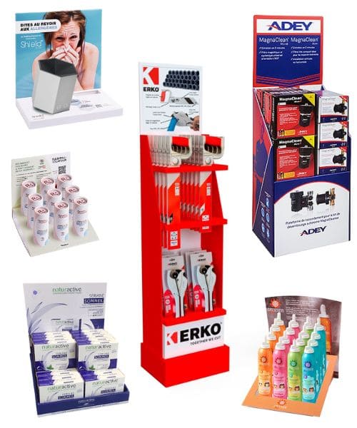 Présentoirs de produits personnalisés PLV magasin