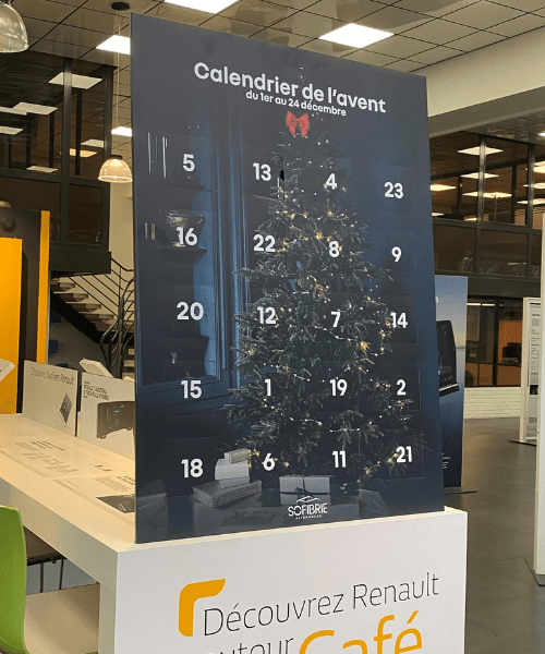 calendrier de l'avent chevalet géant concessionnaire automobile