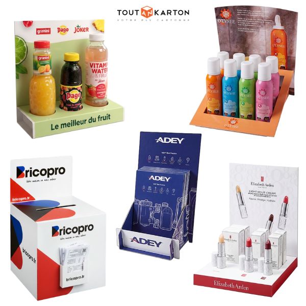 plv de comptoir en carton sur mesure