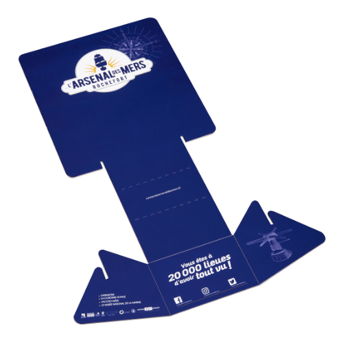 porte flyers chevalet carton vue à plat