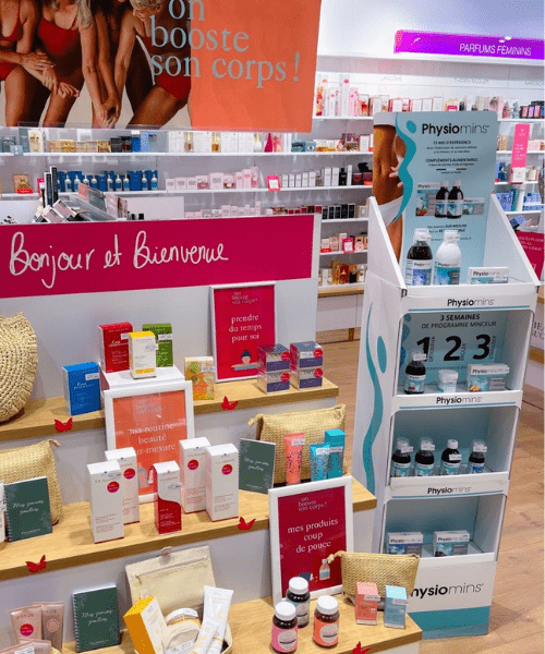 présentoir étagères carton plv parfumerie