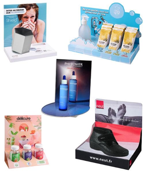 glorifieurs de produits en carton personnalisés fabriqués sur-mesure pour la mise en avant en magasin