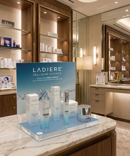 plv cosmétique luxe multi matériaux sur mesure