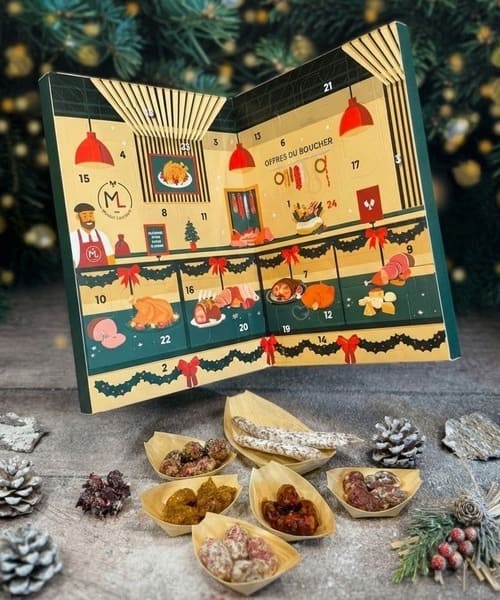 calendrier de l'avent paravent saucissons grelots sticks