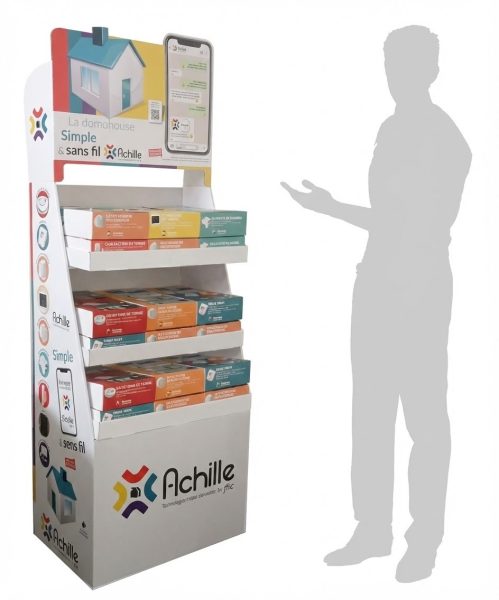 box plv carton présentoir étagères personnalisé