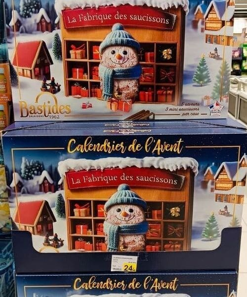 calendrier avent étui livre saucissons grelots grande distribution