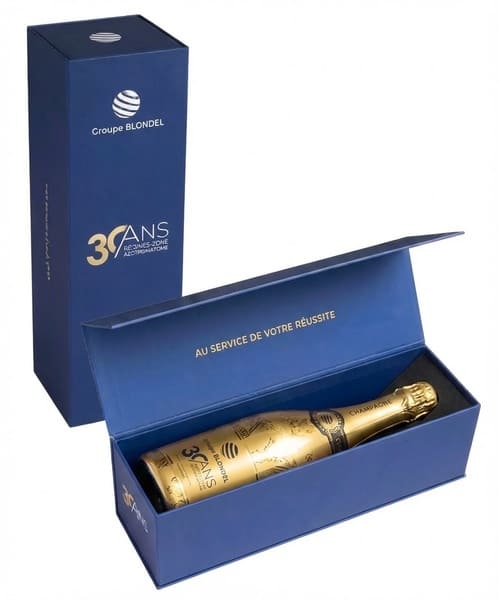coffret aimanté rigide bouteille cadeau entreprise
