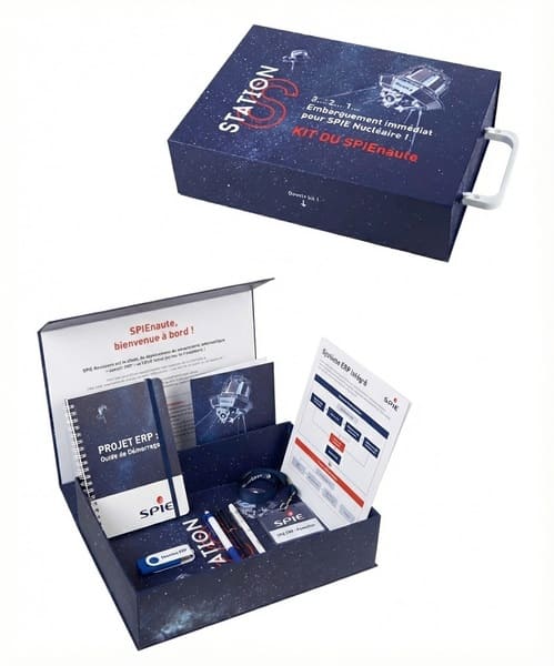 coffret de bienvenue communication interne projet high tech