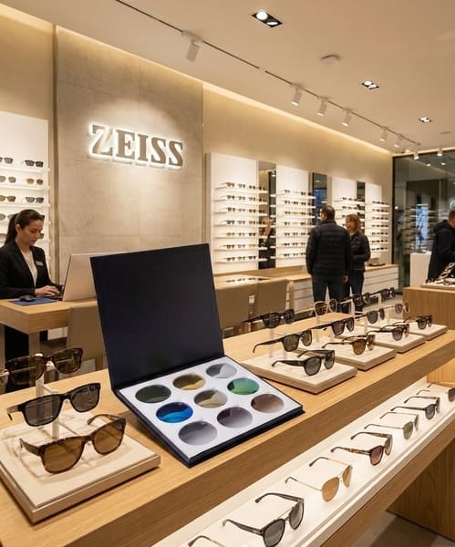 coffret présentoir verres magasin optique