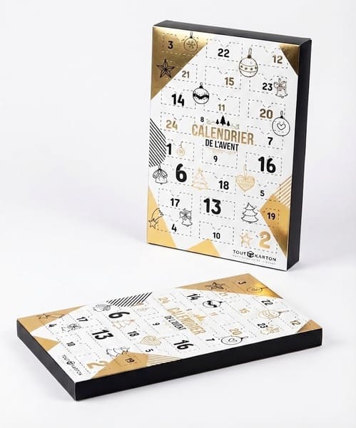 packaging calendrier de l'avent 24 cases étui a3 carton personnalisable