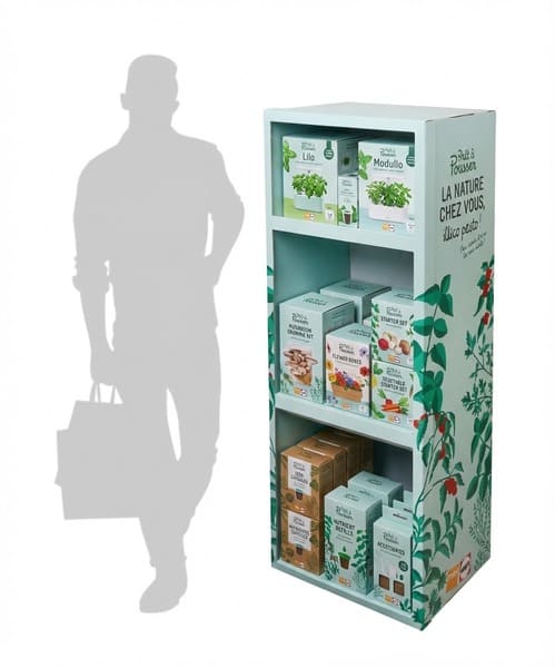 plv box carton étagères compact sur mesure