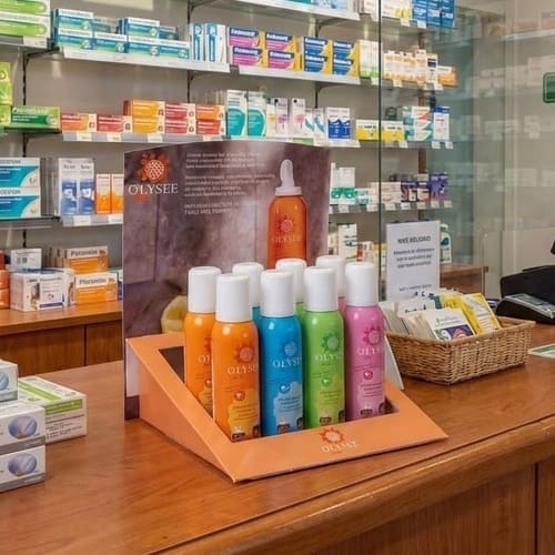 plv comptoir carton clic clac pharmacie