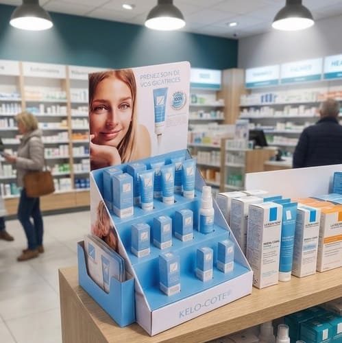 plv comptoir cosmétique pharmacie