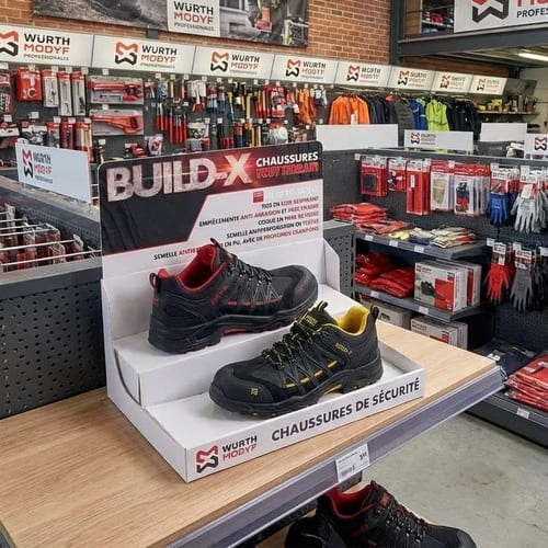 plv comptoir glorifieur chaussures sécurité (1)