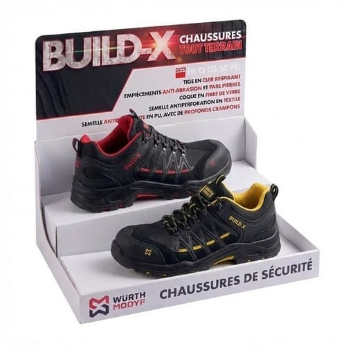plv glorifier de comptoir pour chaussures