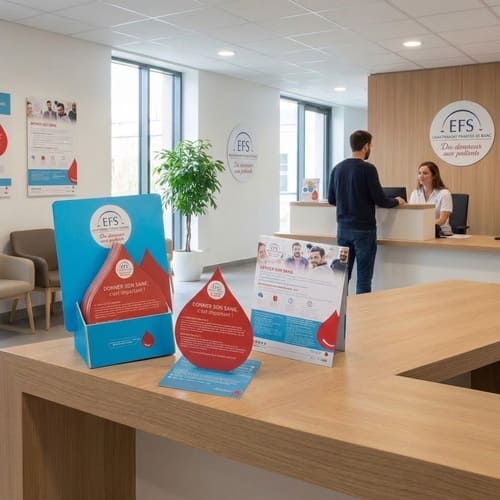plv kit présentoir de comptoir administration services