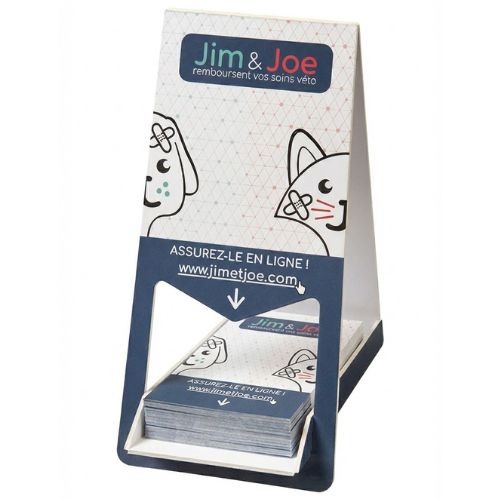 plv porte flyers triangle de comptoir