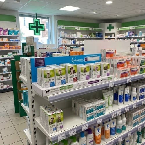 plv présentoir de linéaire santé animale pharmacie