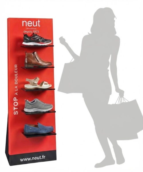 plv présentoir de sol chaussures orthopédiques