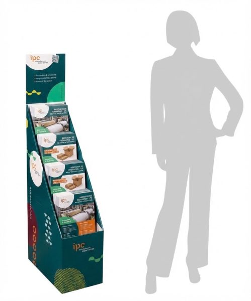 plv présentoir escalier pour brochures catalogues