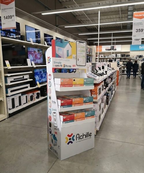 plv présentoir étagères produits domotiques habitat