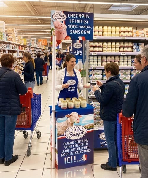 plv stand dégustation produits laitiers
