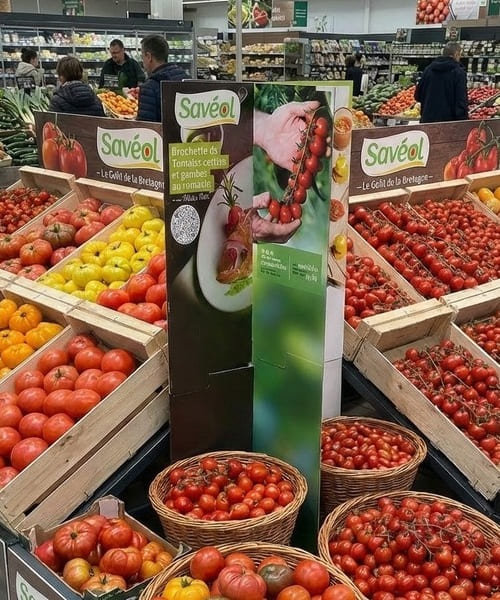 plv totem croisillon bac légumes grande distribution