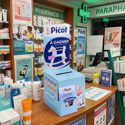 plv urne comptoir pharmacie