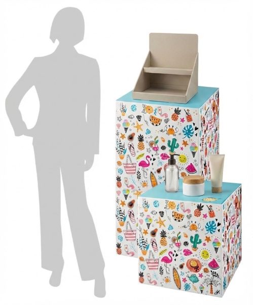 podium plv vitrine carton sur mesure