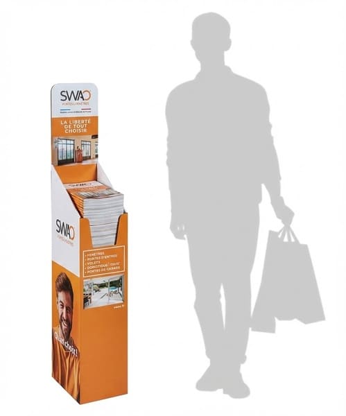 présentoir plv de sol pour catalogues