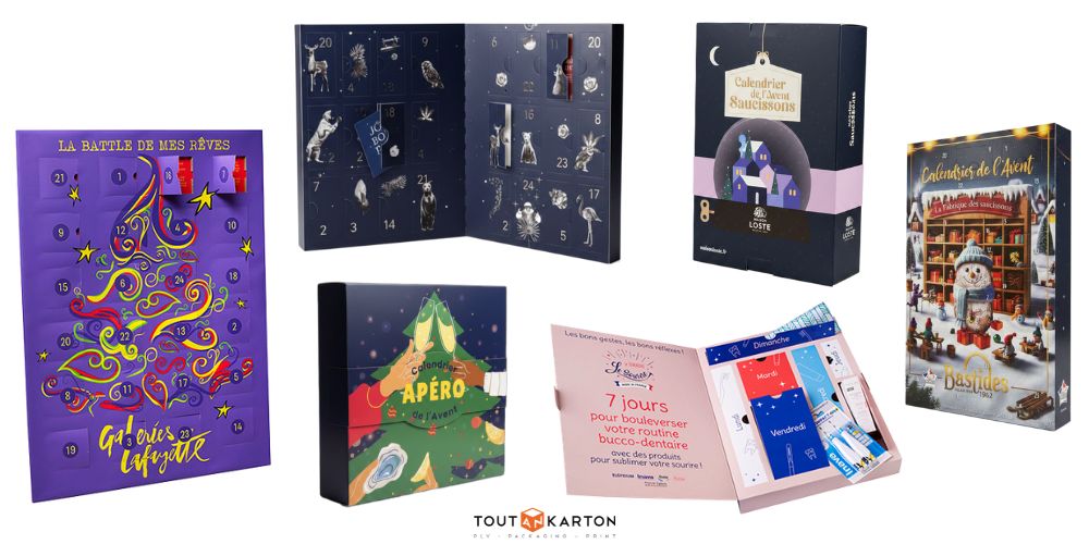 Calendriers de l'Avent 24 fenêtres en carton sur mesure fabriqués en France