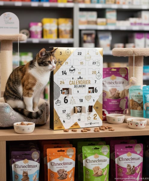 calendrier de l'avent petfood chat chien cheval étui a3 personnalisable