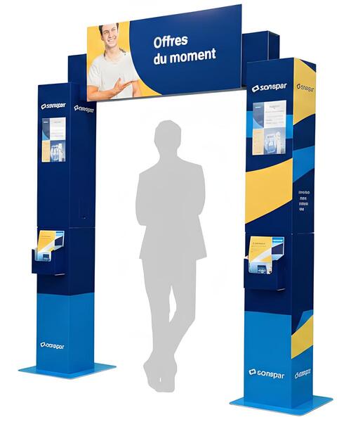 plv arche carton sur mesure avec frontons magnetiques