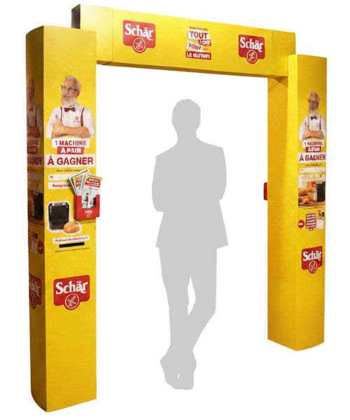 plv arche modulable avec urne et porte flyers