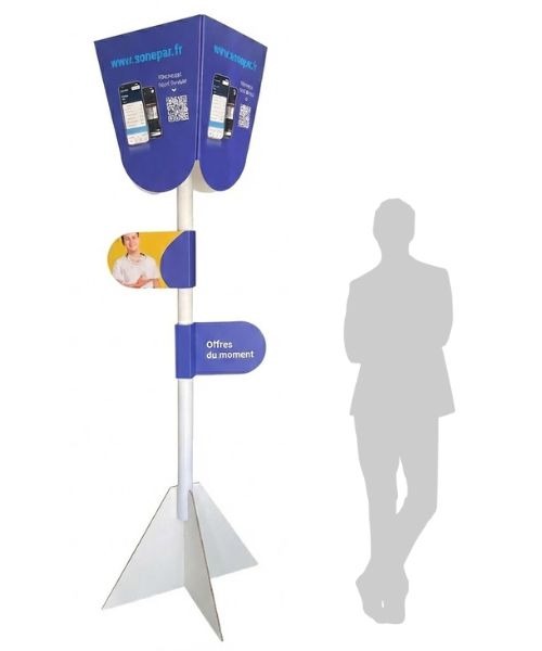 plv fronton 3d sur mat carton personnalisable