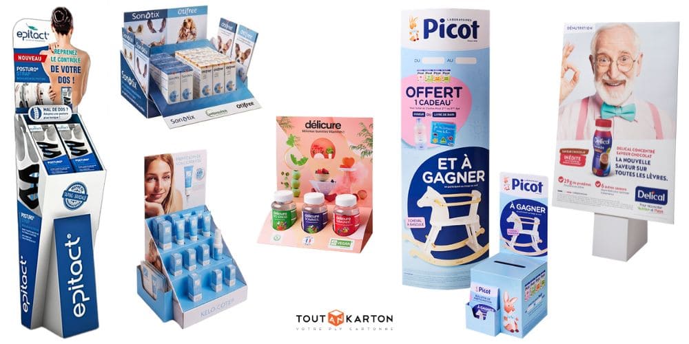 PLV pharmacie en carton pour l'officine et la parapharmacie