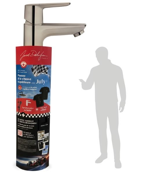 plv totem elliptique avec fronton silhouette sur mesure