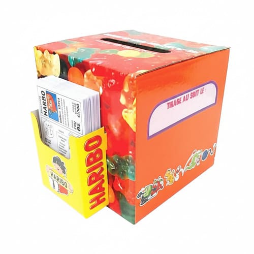 urne concours plv carton bonbon grande distribution